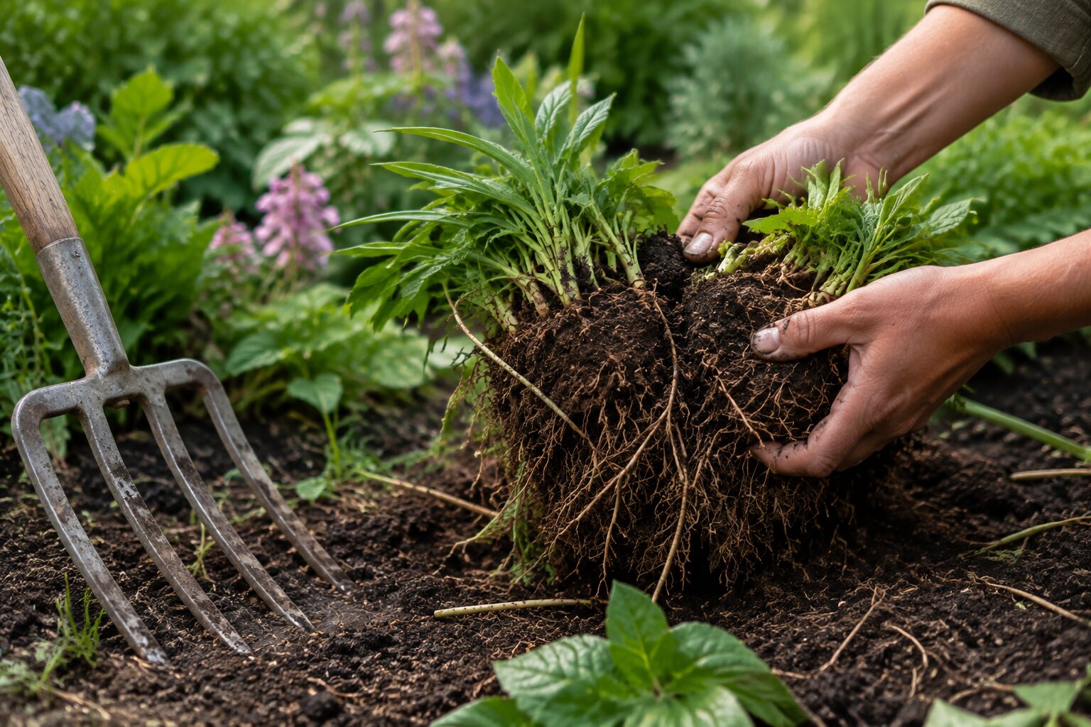 How to divide established perennials