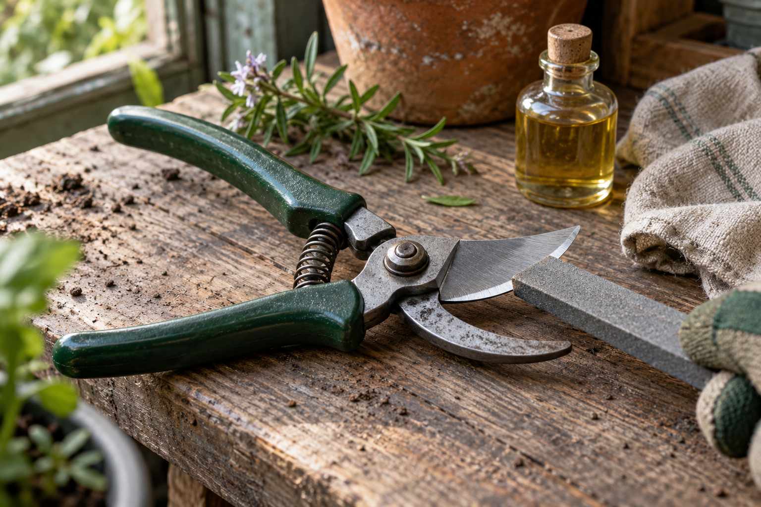 How to sharpen secateurs