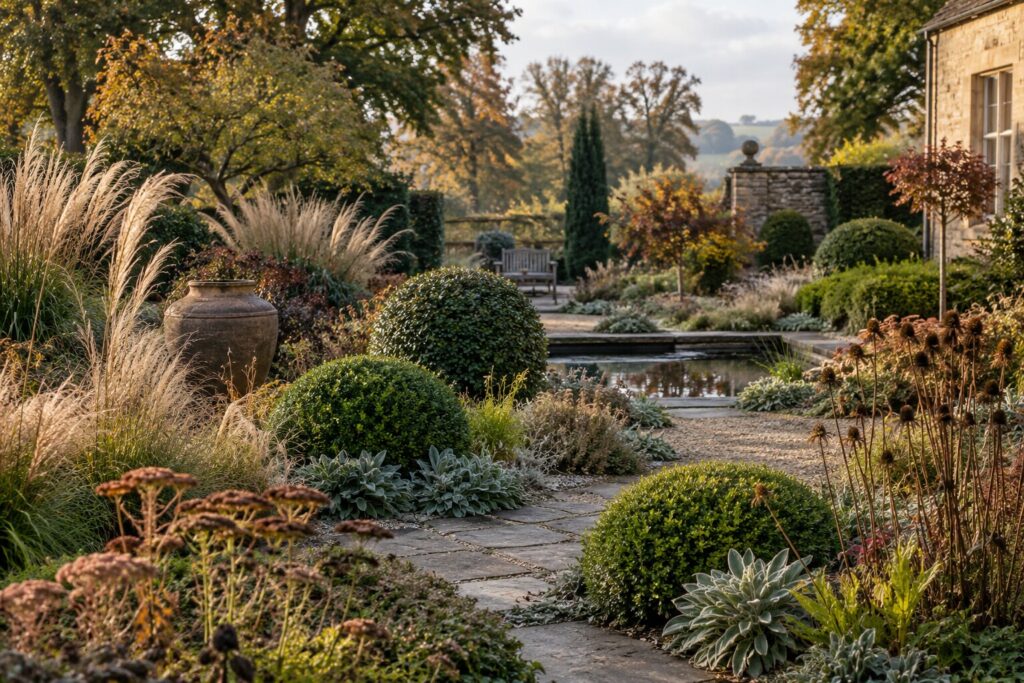 Garden with structural planting and year-round seasonal interest